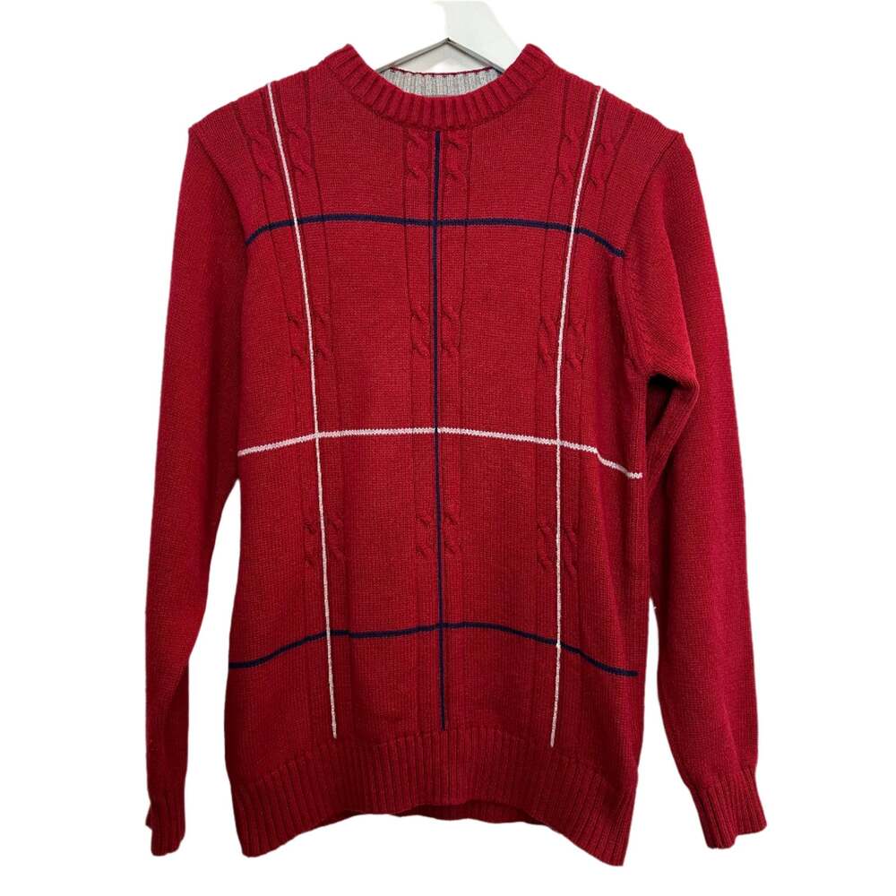 Vintage Oscar De La Renta Crewneck Sweater Chunky Knit Grandpa Cotton Medium